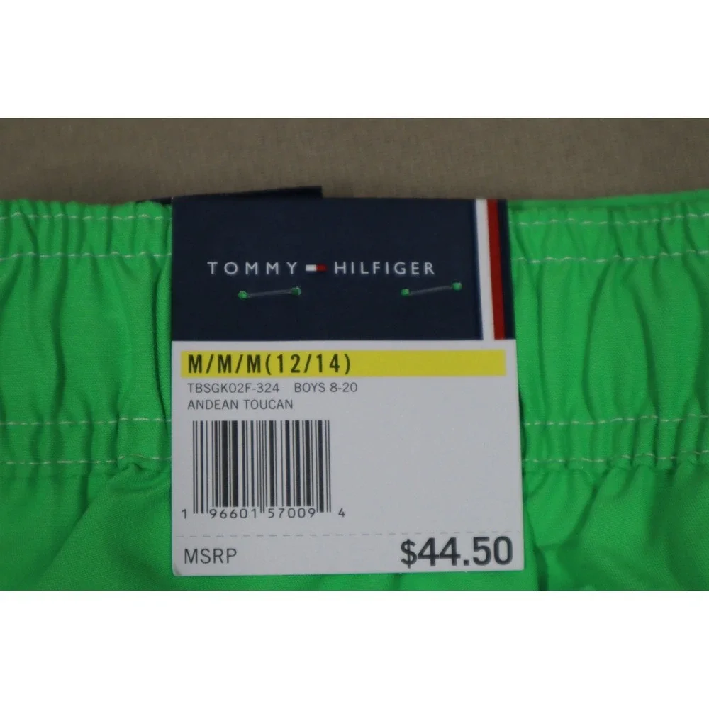 Tommy Hilfiger Kids Tommy Script Graphic Boardshorts - Green - Size Medium‎